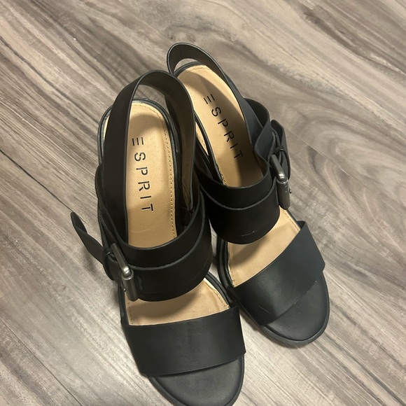 Esprit Black Strappy Heels (7) - Picture 2 of 5